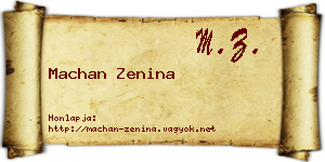 Machan Zenina névjegykártya